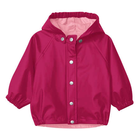 With these Beauty Baby Raincoat Mockup In Cherries Jubilee Color, you donât have to wait for your brand or logo to be done. Simply add your graphic and it is ready.の写真素材