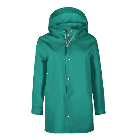 You can make your logo design more beautiful with this Front View Awesome Raincoat Mock In Cadmium Green Color.の写真素材