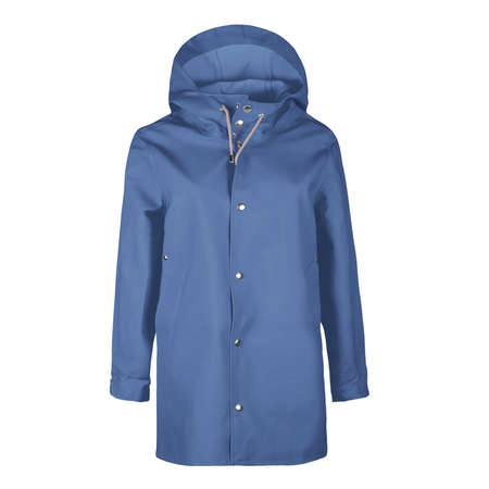 You can make your logo design more beautiful with this Front View Awesome Raincoat Mock In Nouvean Navy Color.の写真素材