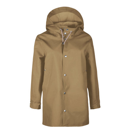 You can make your logo design more beautiful with this Front View Awesome Raincoat Mock In Tiramisu Brown Color.の写真素材