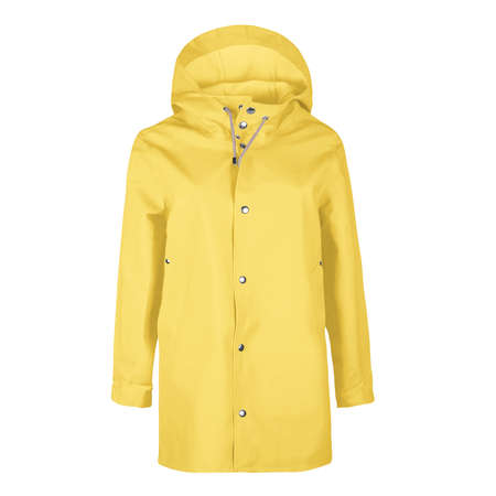 You can make your logo design more beautiful with this Front View Awesome Raincoat Mock In Aspen Gold Color.の写真素材