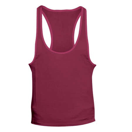 Visualize your designs with just a few clicks on this Front View Amazing Stringer Tank Top Mockup In Cherries Jubilee Color.の写真素材