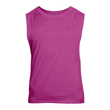 This Front View Cute Sleeveless T Shirt Mockup In Purple Orchid Color will help you customize your logo or designs like a pro.の写真素材