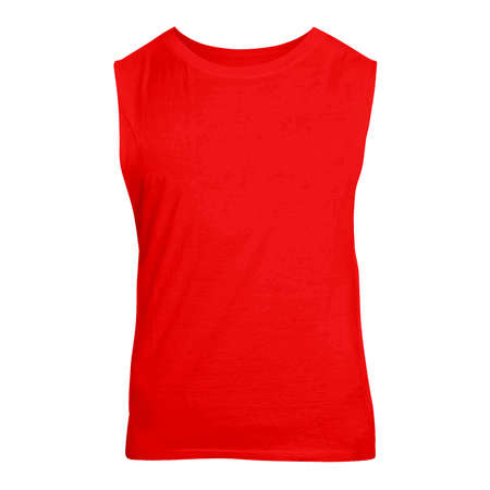This Front View Cute Sleeveless T Shirt Mockup In Racing Red Color will help you customize your logo or designs like a pro.の写真素材
