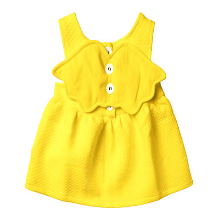 With this Back View Beauty Baby Dress Mockup In Lemon Zest Color, your design will look more realistic and adorable.の写真素材