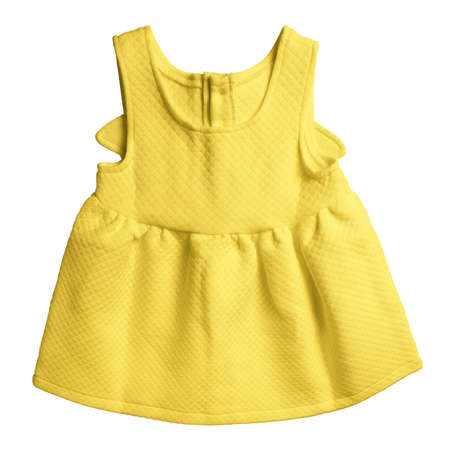 Visualize your designs with just a few clicks on this Front View Beauty Baby Dress Mockup In Lemon Zest Color.の写真素材