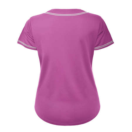 A high resolution Back View Awesome Womens Baseball Jersey Mockup In Purple Orchid Color to help you present your design ideas beautifully.の写真素材