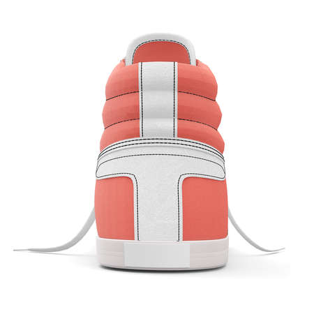 This Back View Realistic Sneakers Shoes Mockup In Candy Pink Color is a ready made mockup to make your design process faster.の写真素材