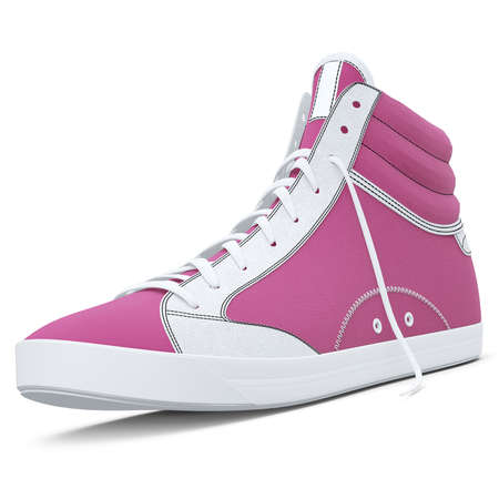 Visualize your designs with just a few clicks on this Side View Realistic Sneakers Shoes Mockup In Rose Violet Color.の写真素材