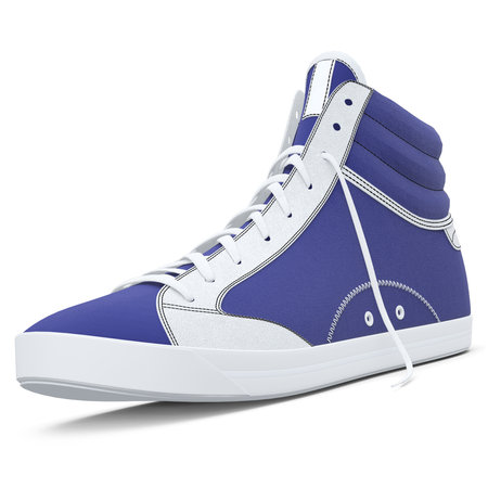 Visualize your designs with just a few clicks on this Side View Realistic Sneakers Shoes Mockup In Brilliant Blue Color.の写真素材