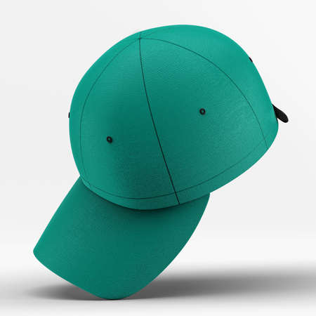 Paste your design into this Side Perspective View Fresh Basketball Cap Mockup In Bear Grass Color, and your products will look real.の写真素材