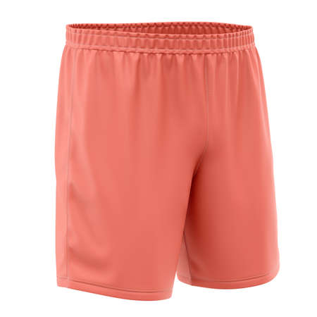 These Left Side View Popular Soccer Shorts Mockup In Fusion Coral Color., will make your design pop and look amazingの写真素材