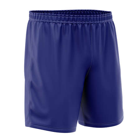 These Left Side View Popular Soccer Shorts Mockup In Clematis Blue Color., will make your design pop and look amazingの写真素材