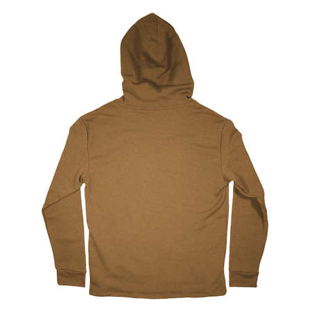 Add your graphic into this Back View Fantastic Pullover Hoodie Mockup In Bronze Brown Color as well as you like, You can customize almost everything in this image.の写真素材