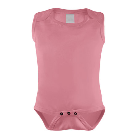 A modern Sleeveless Beauty Baby Bodysuit Mockup In Candy Pink Color to help you provide a beautiful design.の写真素材