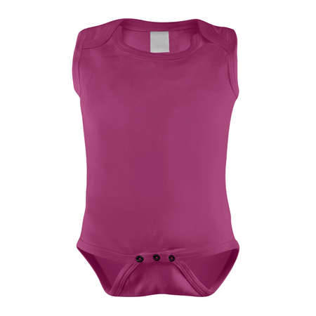 A modern Sleeveless Beauty Baby Bodysuit Mockup In Rose Violet Color to help you provide a beautiful design.の写真素材