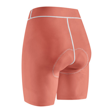 Instantly create beautiful images for your designs, with this Back View Realistic Shorts Mockup In Camellia Orange Color.の写真素材