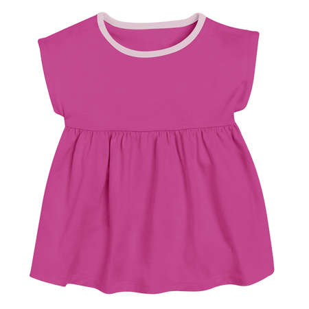 This Cute Baby Shortsleeve Dress Mockup In Rose Violet Color, is a simple blank template and prepared to use.の写真素材