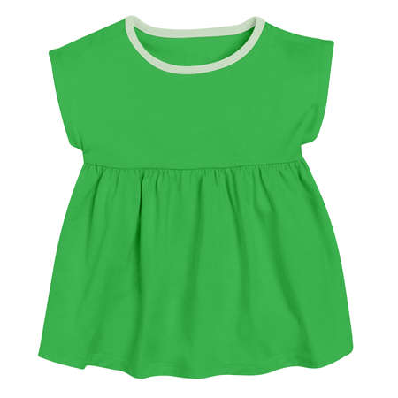 This Cute Baby Shortsleeve Dress Mockup In Classic Green Color, is a simple blank template and prepared to use.の写真素材