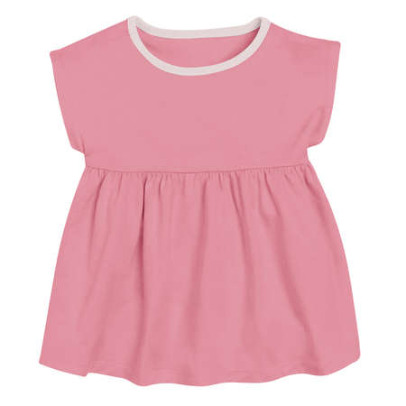 This Cute Baby Shortsleeve Dress Mockup In Candy Pink Color, is a simple blank template and prepared to use.の写真素材