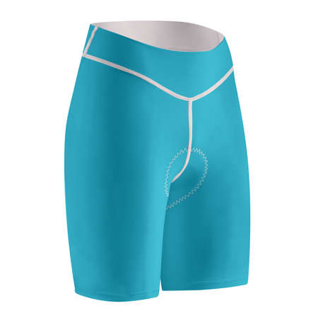 Just drop your artwork into this Front View Realistic Shorts Mockup In Blue Atoll Color and start selling your design.の写真素材
