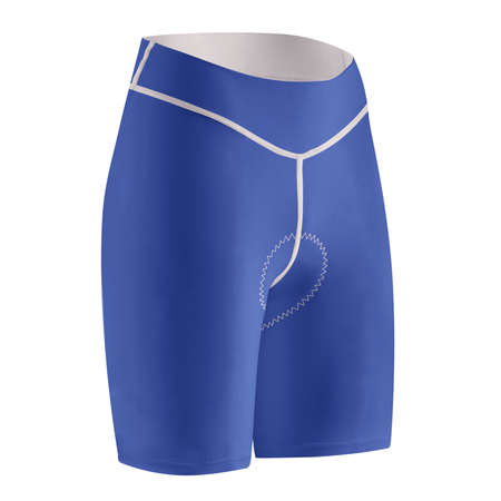 Just drop your artwork into this Front View Realistic Shorts Mockup In Deep Ultramarine Color and start selling your design.の写真素材