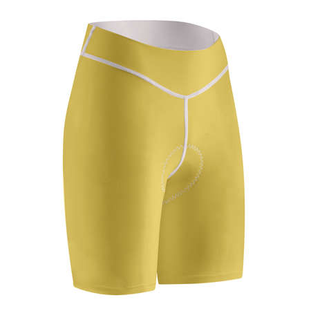 Just drop your artwork into this Front View Realistic Shorts Mockup In Lemon Zest Color and start selling your design.の写真素材