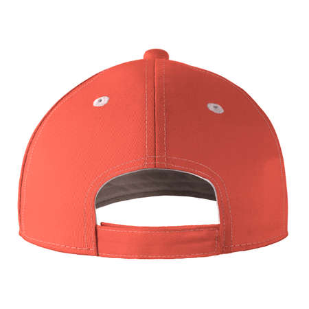 A Back View Stylish Sport Hat Mockup In Persimmon Orange Color. To make your designs come alive, quickly and effortlessly.の写真素材