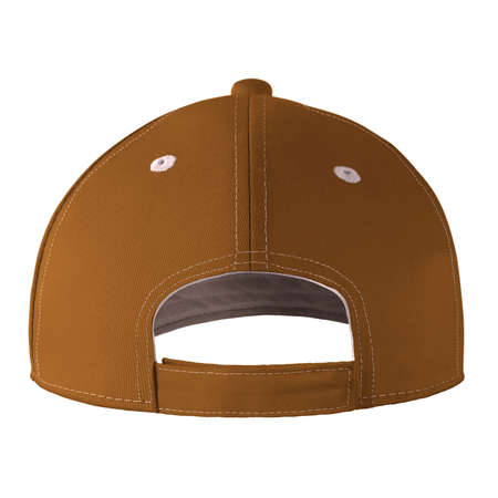 A Back View Stylish Sport Hat Mockup In Bronze Brown Color. To make your designs come alive, quickly and effortlessly.の写真素材