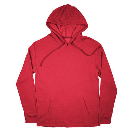 Give a professional touch to your design with this Front View Fantastic Pullover Hoodie Mockup In Lychee Red Color.の写真素材
