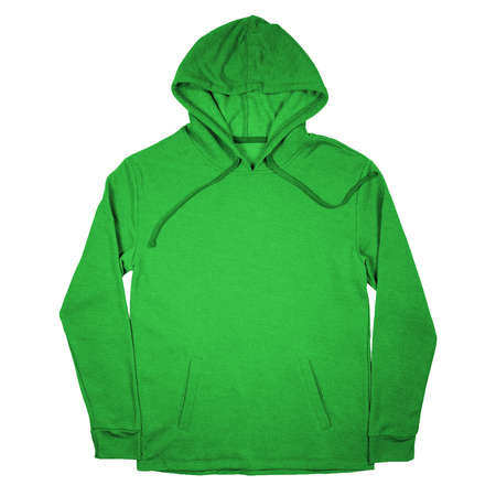 Give a professional touch to your design with this Front View Fantastic Pullover Hoodie Mockup In Classic Green Color.の写真素材