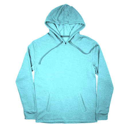 Give a professional touch to your design with this Front View Fantastic Pullover Hoodie Mockup In Tanager Turquoise Color.の写真素材
