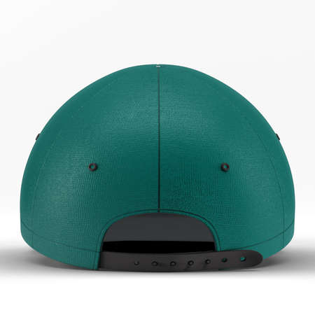 Make your design ideas faster and more beautiful with this Back View Sweet Baseball Cap Mockup In Alpine Green Color.の写真素材