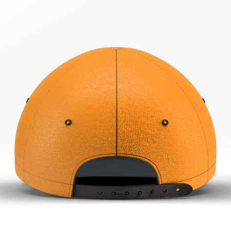 Make your design ideas faster and more beautiful with this Back View Sweet Baseball Cap Mockup In Carrot Curl Color.の写真素材