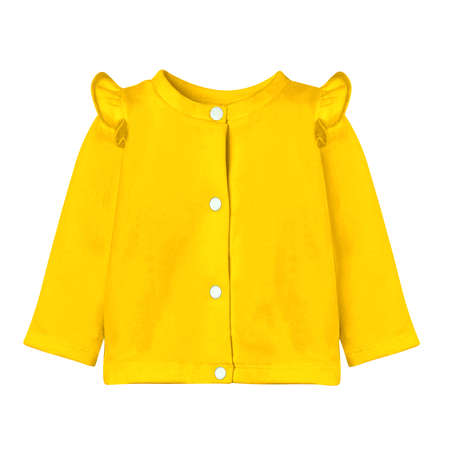Save time and money with this Simple Baby Cardigan Mockup In Empire Yellow Color. It is super easy to use.の写真素材