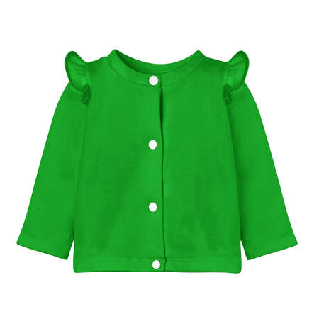 Save time and money with this Simple Baby Cardigan Mockup In Classic Green Color. It is super easy to use.の写真素材