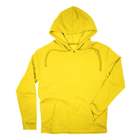 Promote your brand design across with this Popular Pullover Hoodie Mockup In Cyber Yellow Color.の写真素材