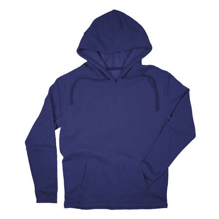 Promote your brand design across with this Popular Pullover Hoodie Mockup In Clematis Blue Color.の写真素材