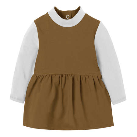 Give a boost to your designing activity by using this Sweet Baby Girl Dress Mockup In Bronze Brown Color.の写真素材