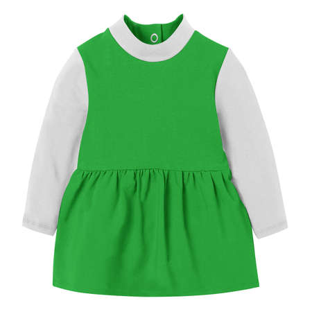 Give a boost to your designing activity by using this Sweet Baby Girl Dress Mockup In Classic Green Color.の写真素材