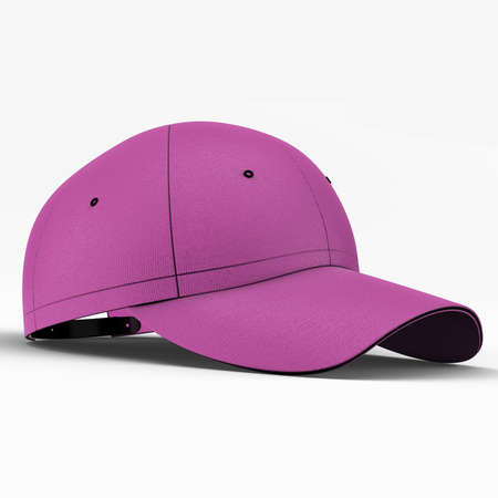 Promote your hat brand across with this Side View Sweet Baseball Cap Mockup In Radiant Orchid Color.の写真素材