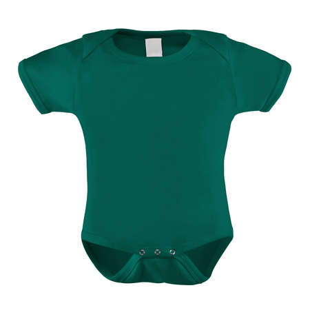 A clean Short Sleeve Beauty Baby Bodysuit Mockup In Bear Grass Color, to help you present your designs beautifully.の写真素材