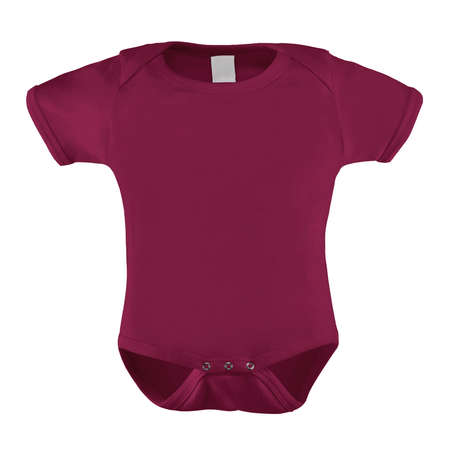 A clean Short Sleeve Beauty Baby Bodysuit Mockup In Cherries Jubilee Color, to help you present your designs beautifully.の写真素材