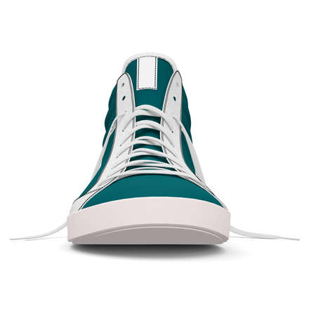 Paste the beauty of your design into this Realistic Sneakers Shoes Mockup In Green Eden Color, and everything will appear to be real.の写真素材