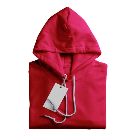 A high resolution Awesome Folded Hoodie Mockup In Beetroot Purple Color, to help you present your design ideas more valuable and beautifully.の写真素材