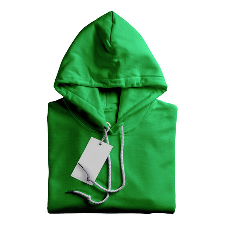 A high resolution Awesome Folded Hoodie Mockup In Green Bee Color, to help you present your design ideas more valuable and beautifully.の写真素材