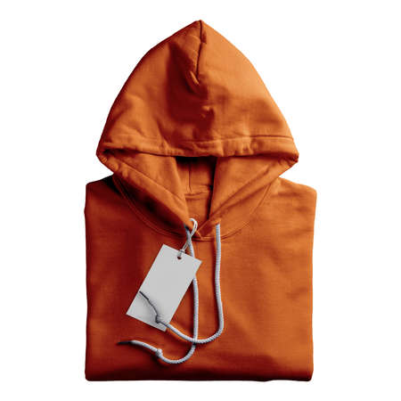 A high resolution Awesome Folded Hoodie Mockup In Leather Brown Color, to help you present your design ideas more valuable and beautifully.の写真素材