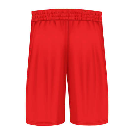 This Back View Classical  Basketball Shorts Mockup In Fiery Red Color, is a professional mockup for placing your own designs.の写真素材