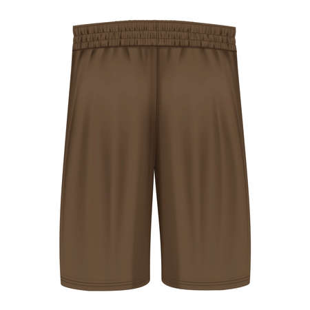 This Back View Classical  Basketball Shorts Mockup In Sepia Brown Color, is a professional mockup for placing your own designs.の写真素材
