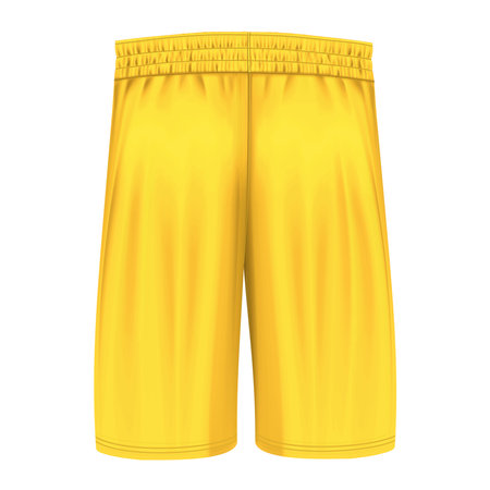 This Back View Classical  Basketball Shorts Mockup In Lemon Zest Color, is a professional mockup for placing your own designs.の写真素材